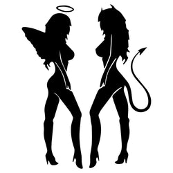 A Pair Of Car Stickers Angel Devil Sexy Hot Girl Bumper Window Notebook Decorated With Personalized Vinyl Decals (ONLINE ORDER ONLY)