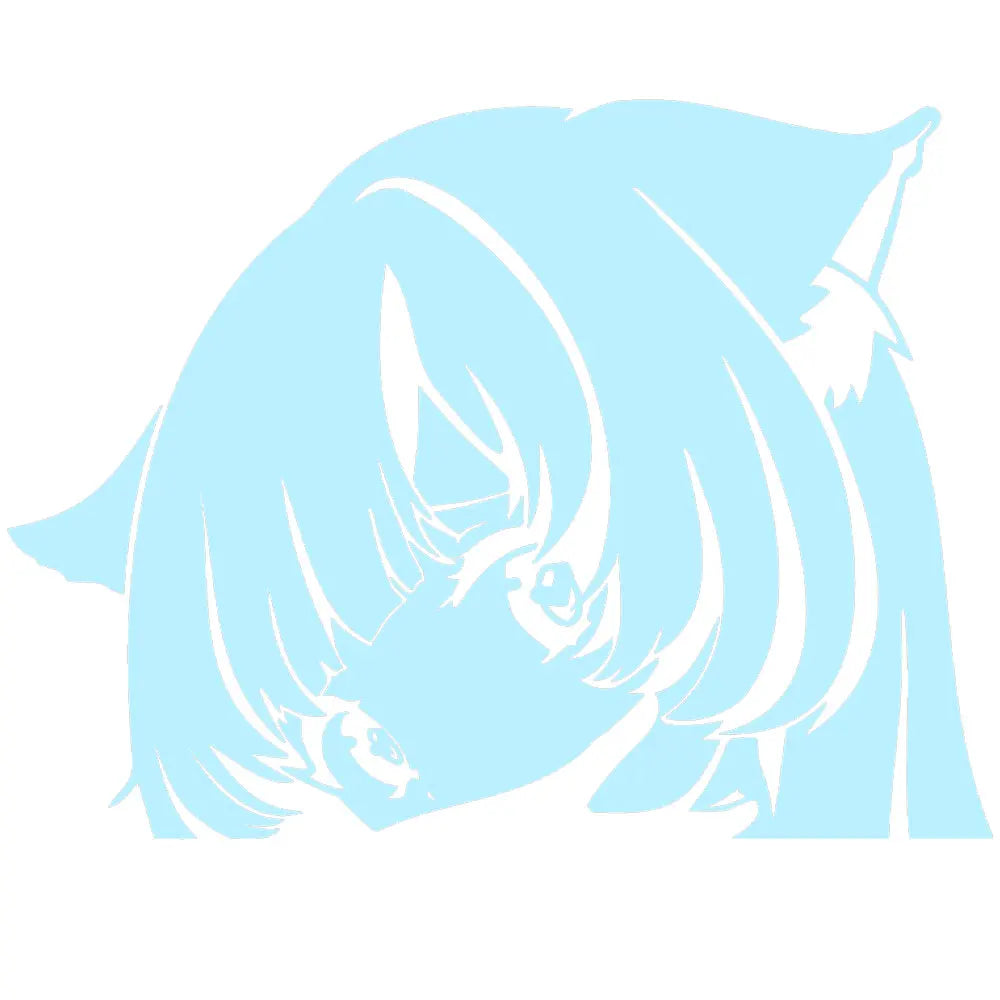 Cat Girl Peek Car Sticker Anime Auto Parts Stickers Cartoon Laser PVC Waterproof Die Cutting Vinyl Decals (ONLINE ORDER ONLY)