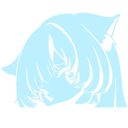 Cat Girl Peek Car Sticker Anime Auto Parts Stickers Cartoon Laser PVC Waterproof Die Cutting Vinyl Decals (ONLINE ORDER ONLY)