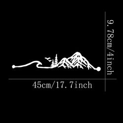 Waves and Snowy Mountains Stickers, Car Stickers, Vinyl Decals - For Cars, Trucks, Walls, Laptops, Windows, Motorcycles, Bumpers (ONLINE ORDER ONLY)
