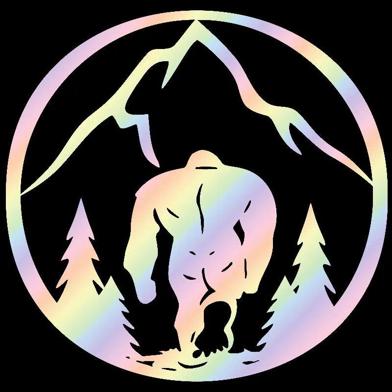 Bigfoot Car Stickers Shape Round Snowman Mountain Forest Decals Decoration Notebook Window Sun Protection And Vinyl Decals (ONLINE ORDER ONLY)