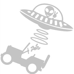 Jeep Car Stickers Decorative Paper Wind Glass Alien Abduction /UFO Ji Fun Creative Reflective Cartoon Waterproof Vinyl Decals (ONLINE ORDER ONLY)