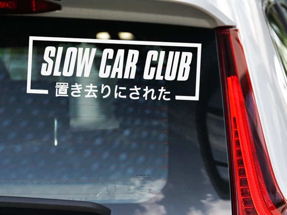 SLOW CAR CLUB Stickers,Car Stickers, Vinyl Decals - For Cars, Trucks, Walls, Laptops, Windows, Motorcycles, Bumpers Or Crafts (ONLINE ORDER ONLY)