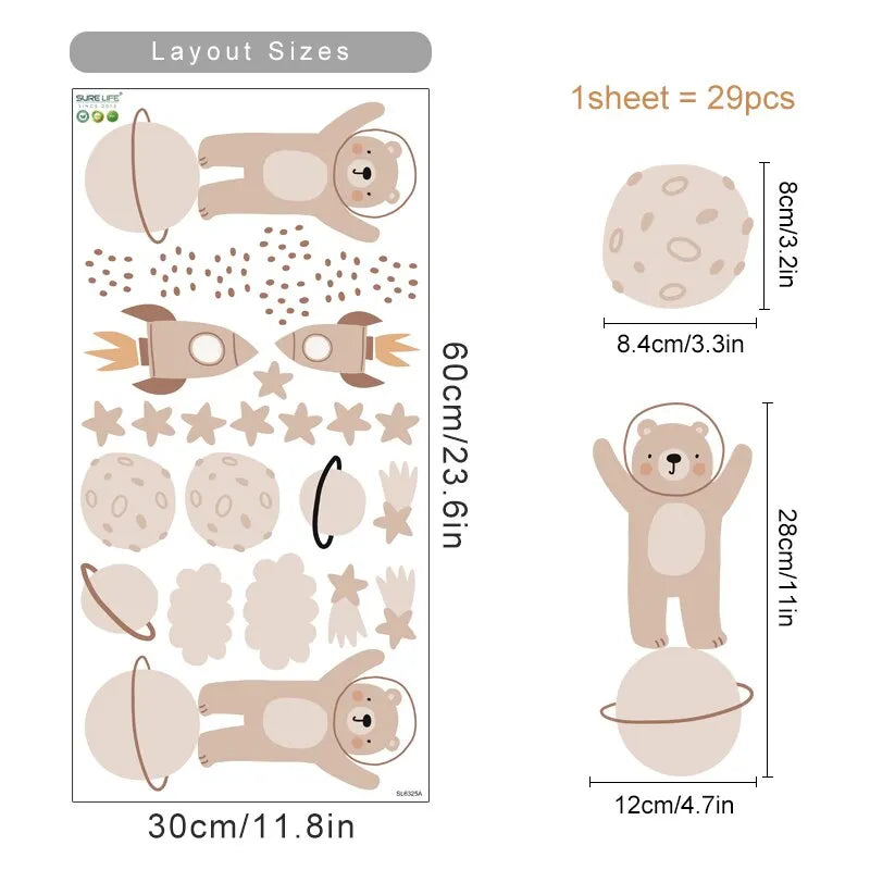 Boho Whale Rainbow Wall Sticker for Nursery Room Decor (Online Order Only)