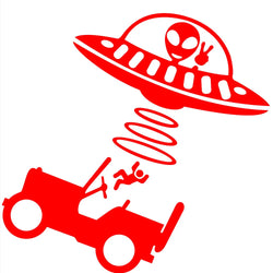 Jeep Car Stickers Decorative Paper Wind Glass Alien Abduction /UFO Ji Fun Creative Reflective Cartoon Waterproof Vinyl Decals (ONLINE ORDER ONLY)
