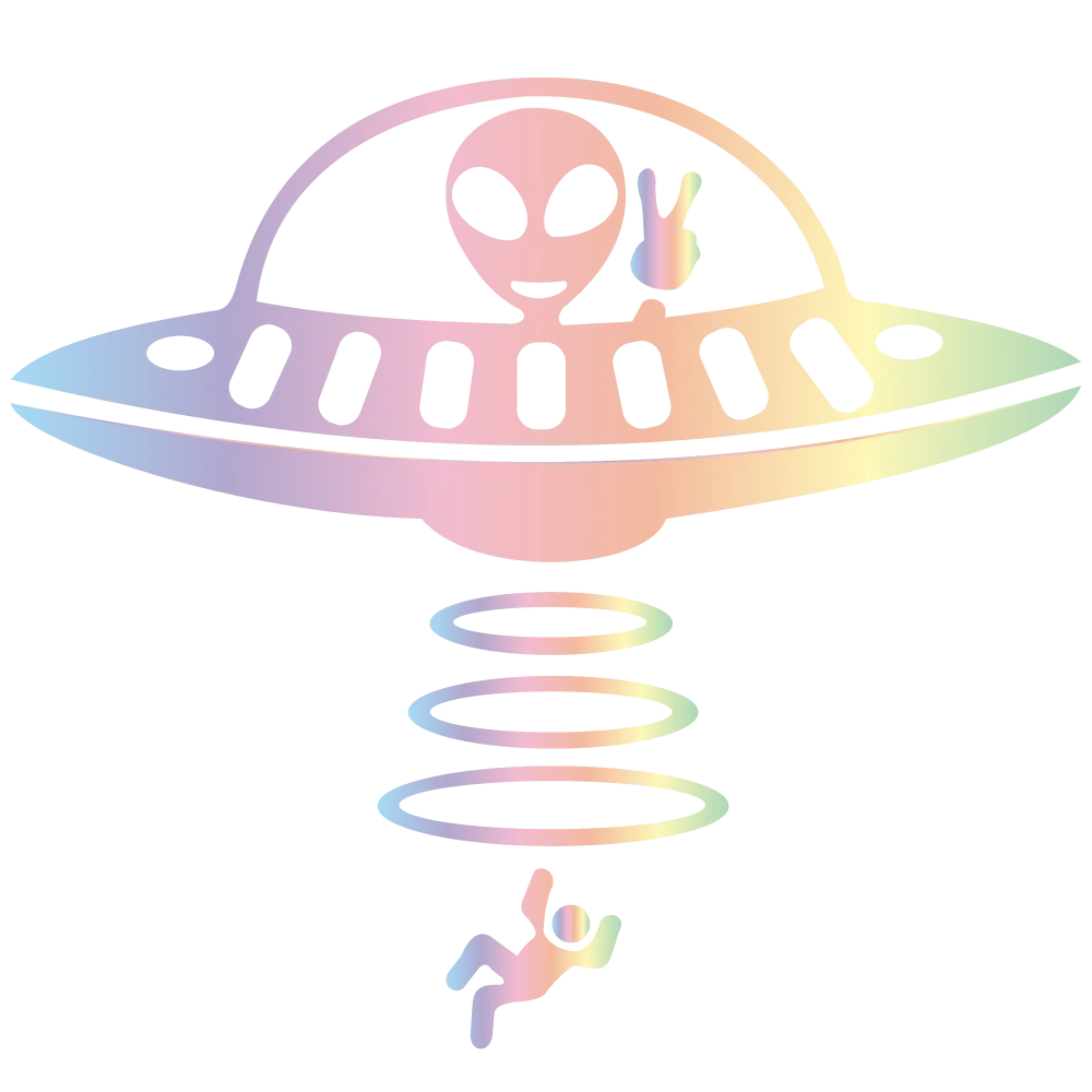 Jeep Car Stickers Decorative Paper Wind Glass Alien Abduction /UFO Ji Fun Creative Reflective Cartoon Waterproof Vinyl Decals (ONLINE ORDER ONLY)