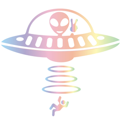Jeep Car Stickers Decorative Paper Wind Glass Alien Abduction /UFO Ji Fun Creative Reflective Cartoon Waterproof Vinyl Decals (ONLINE ORDER ONLY)