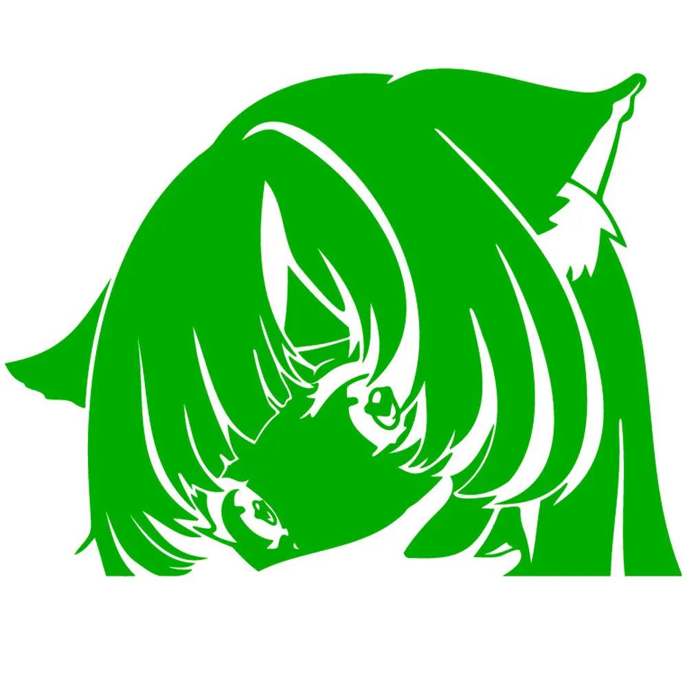 Cat Girl Peek Car Sticker Anime Auto Parts Stickers Cartoon Laser PVC Waterproof Die Cutting Vinyl Decals (ONLINE ORDER ONLY)