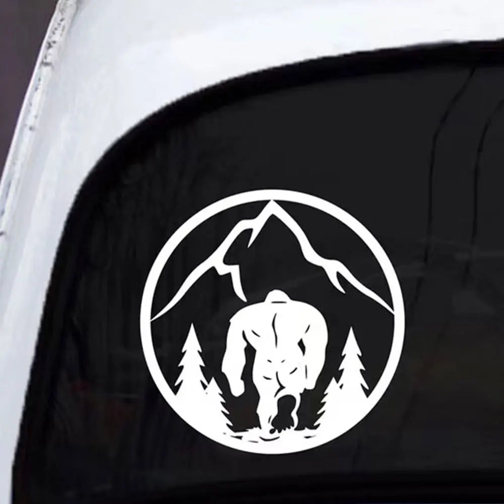 Bigfoot Car Stickers Shape Round Snowman Mountain Forest Decals Decoration Notebook Window Sun Protection And Vinyl Decals (ONLINE ORDER ONLY)