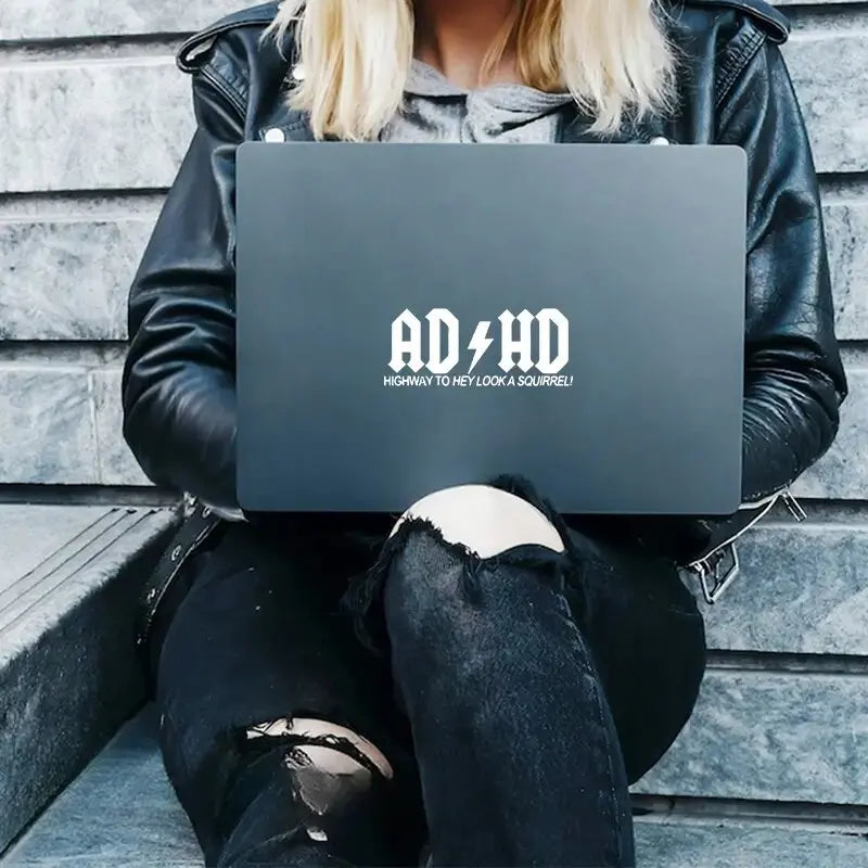 ADHD Highway To Hey Look A Squirrel Car Stickers, Vinyl Decals - For Cars, Trucks, Walls, Laptops, Windows, Motorcycles (ONLINE ORDER ONLY)