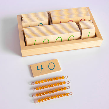 Small Wood Number Cards & Box 0-9000 (ONLINE ORDER ONLY)