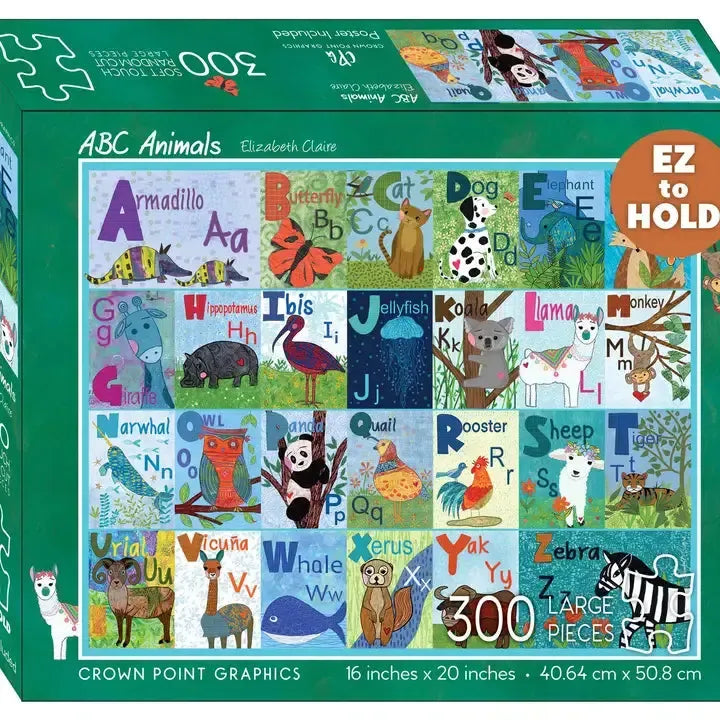 ABC Animals 300 Piece Soft Touch Jigsaw Puzzle Crown Point (ONLINE ORDER ONLY)