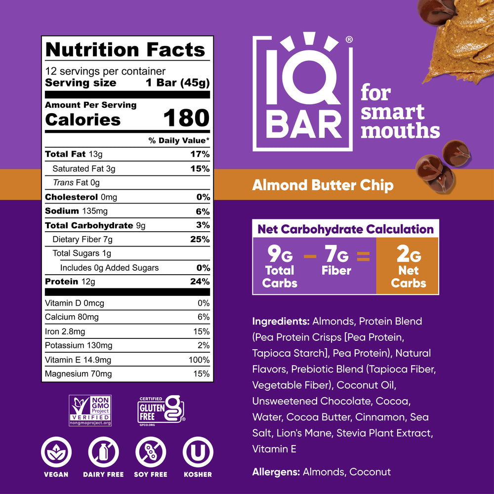 Almond Butter Chip (12 Bars) (ONLINE ORDER ONLY)