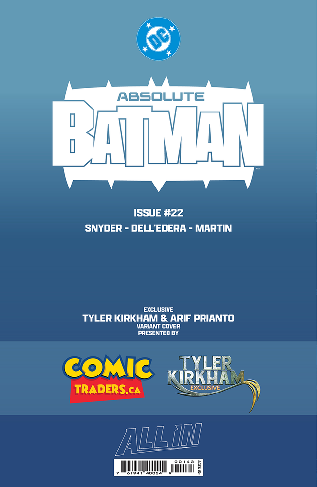 ABSOLUTE BATMAN #22 TYLER KIRKHAM EXCLUSIVE JOKER BATTLE DAMAGED (07/08/2026)