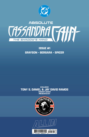 ABSOLUTE CASSANDRA CAIN THE SHADOW'S HAND #1 (ONE SHOT) TONY DANIEL EXCLUSIVE VIRGIN VAR (09/09/2026) (09/16/2026)