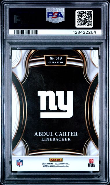 Graded 2024 Panini Select XRC Abdul Carter #519 Rookie RC Football Card PSA 10 Gem Mint (ONLINE ORDER ONLY)