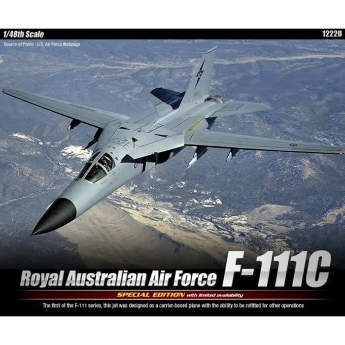 ACA12220 F-111C Royal Australian Air Force Aardvark 1/48 Scale Plastic Model Kit Academy (ONLINE ORDER ONLY)