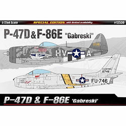 ACA12530 P-47 and F-86 Gabreski 1/72 Scale Plastic Model Aircraft Academy (ONLINE ORDER ONLY)