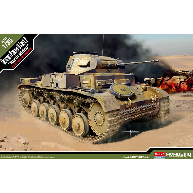 ACA13535 Panzer II Ausfeuhrung F North Africa 1/35 Scale Plastic Model Kit (ONLINE ORDER ONLY)