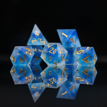 Lunar Veil Sharp-Edged Resin Dice Set (ONLINE ORDER ONLY)