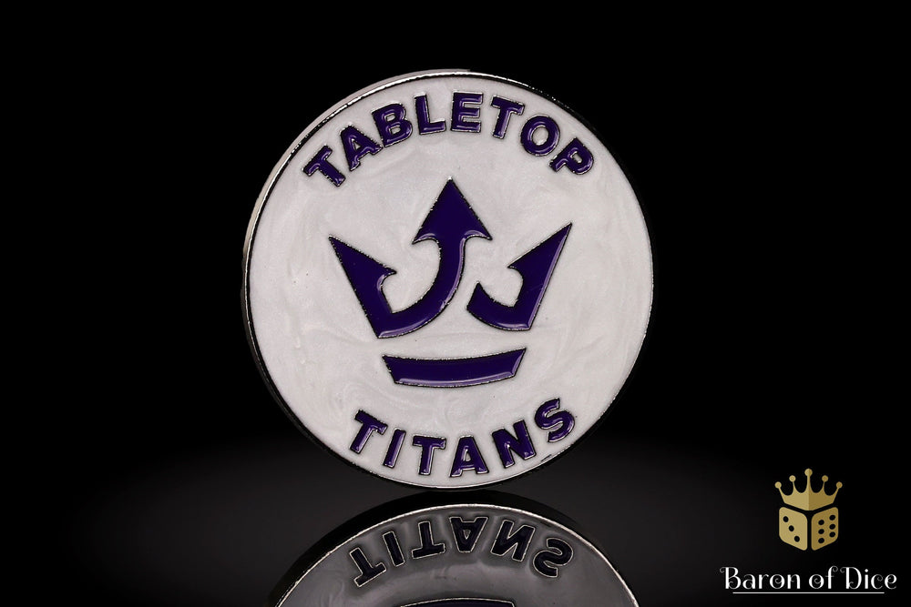 Metal Combat Gauge | Baron Coin��� Compatible | Tabletop Titans | White (ONLINE ORDER ONLY)