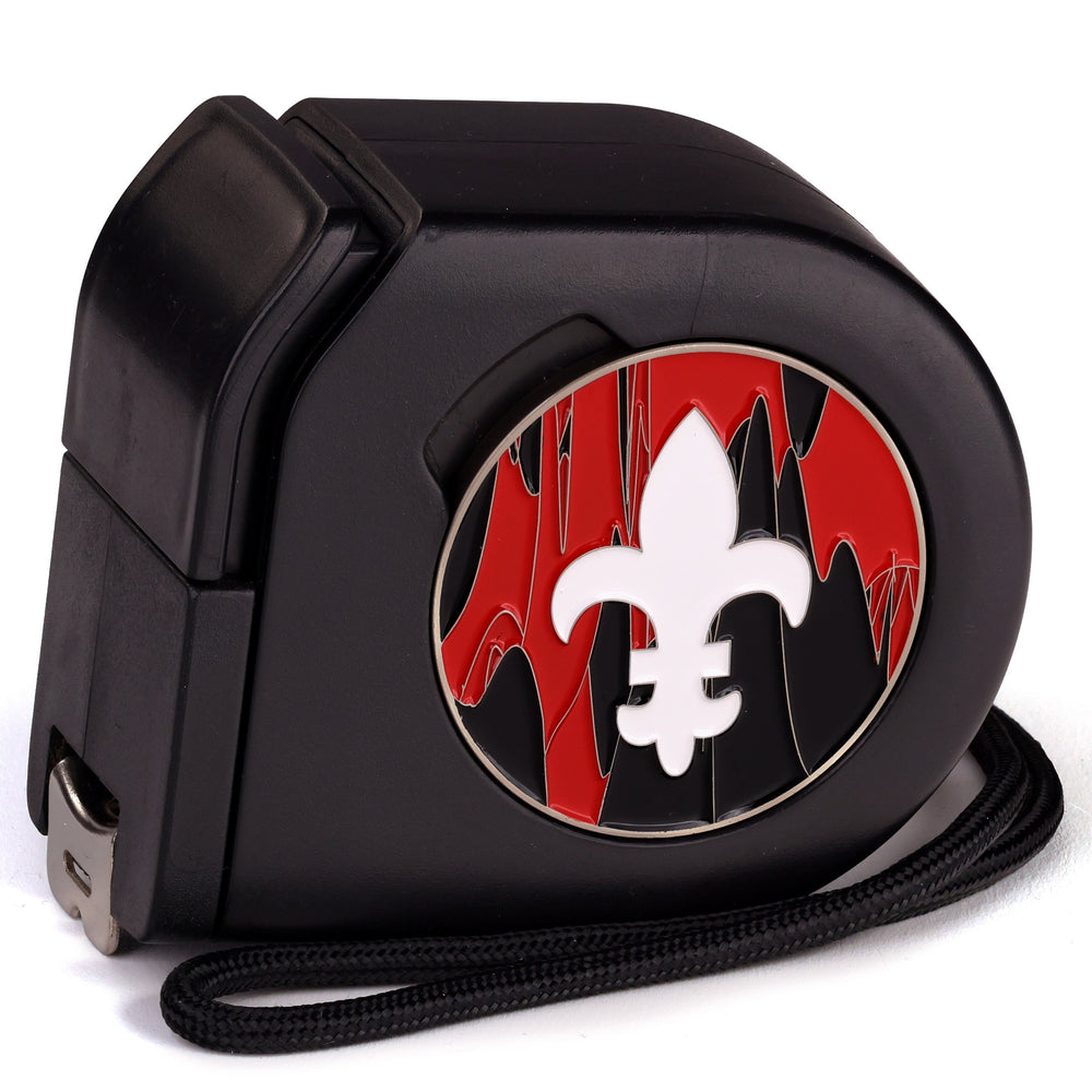 Wargaming Tape Measure | Baron's Coin��� Compatible | Fleur De Lis | Red (ONLINE ORDER ONLY)