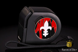 Wargaming Tape Measure | Baron's Coin��� Compatible | Fleur De Lis | Red (ONLINE ORDER ONLY)