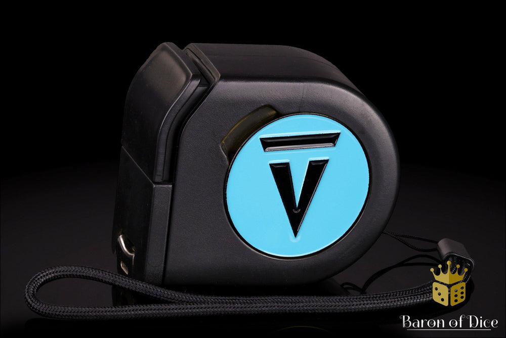 Wargaming Tape Measure | Baron's Coin��� Compatible | Vanguard Tactics | Light Blue (ONLINE ORDER ONLY)