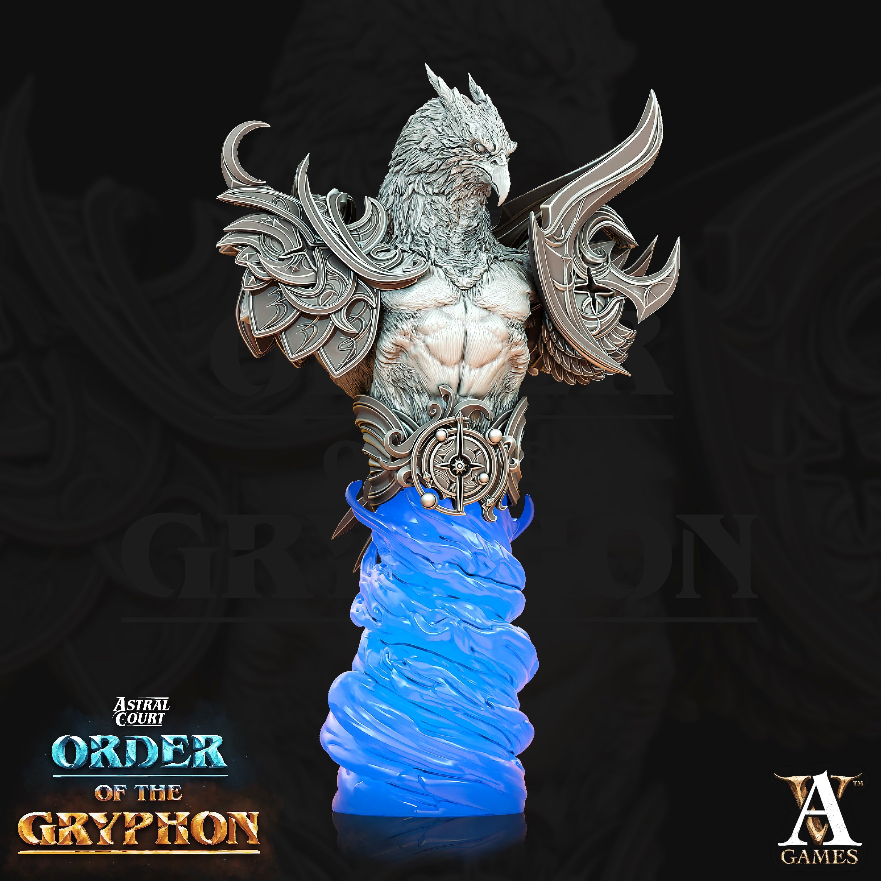 3D Printed Archvillain Games Aratiel the Golden Bust Astral Court Order of the Gryphon 28 32mm D&D (Online Only)