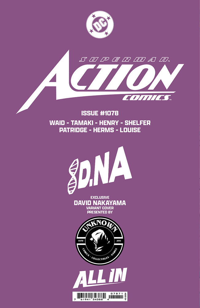 [FOIL] ACTION COMICS #1078 UNKNOWN COMICS DAVID NAKAYAMA EXCLUSIVE VIRGIN CONVENTION PREMIUM VAR (12/04/2024) (ONLINE ORDER ONLY)