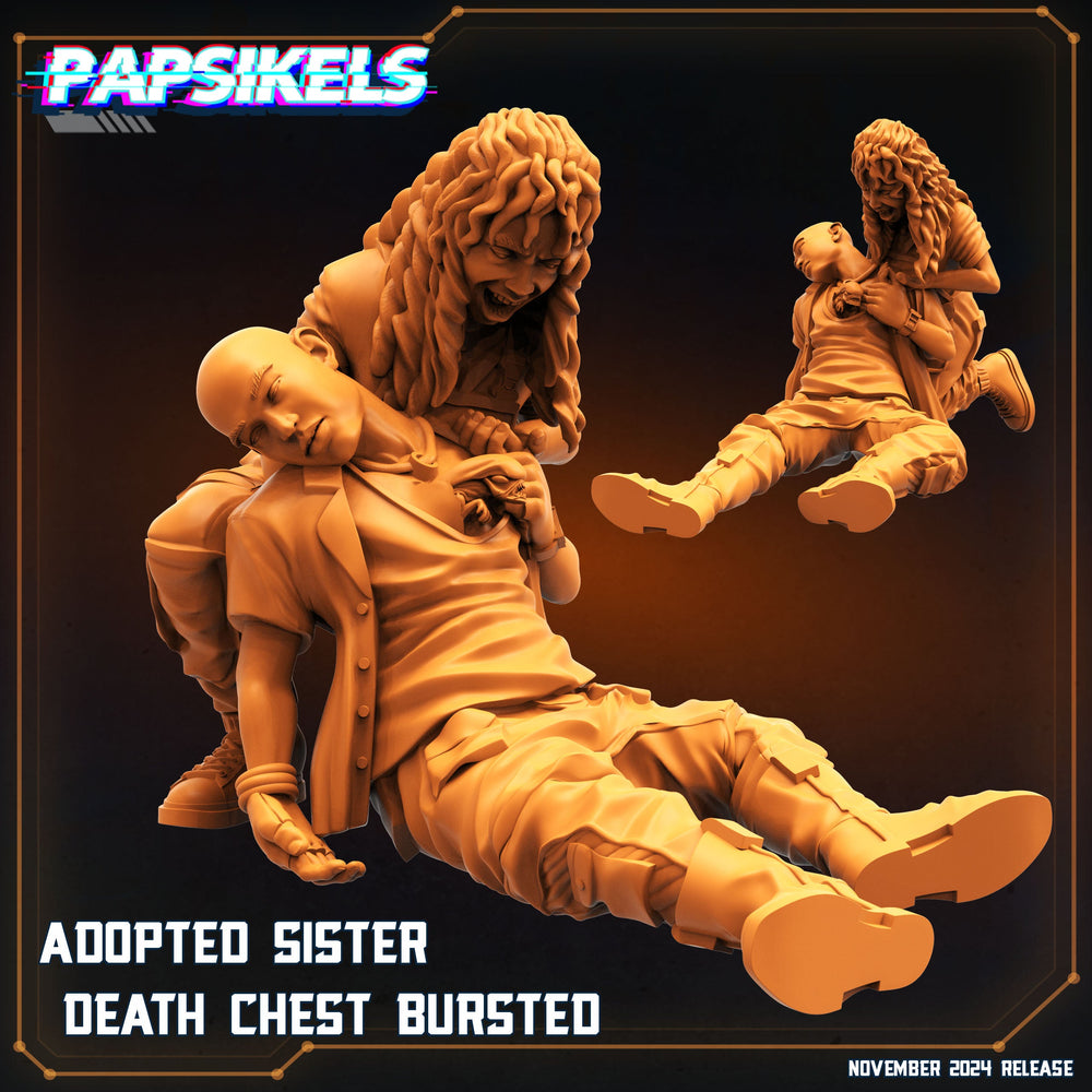 3D Printed Papsikels Adopted Sister Death Chest Bursted Nov 2024 Scifi 28mm 32mm (Online Only)