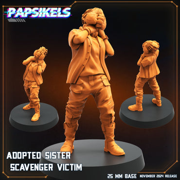 3D Printed Papsikels Adopted Sister Scavenger Victim Nov 2024 Scifi 28mm 32mm (Online Only)