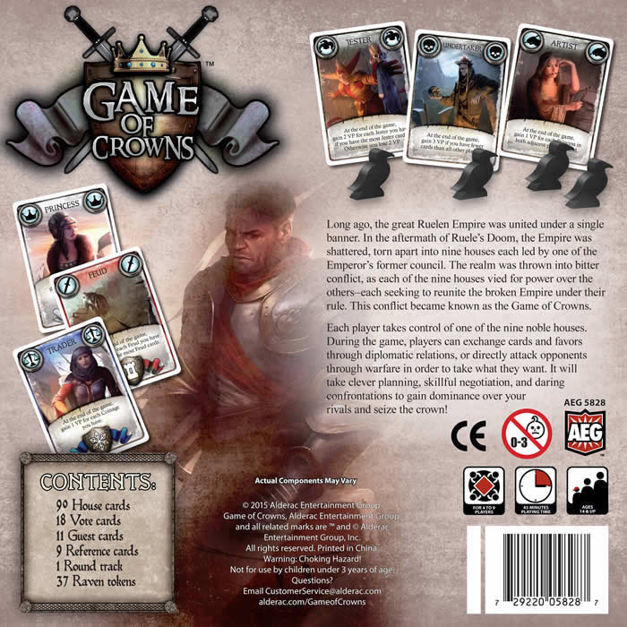 AEG5828 Game Of Crowns Card Game Alderac Entertainment (ONLINE ORDER ONLY)