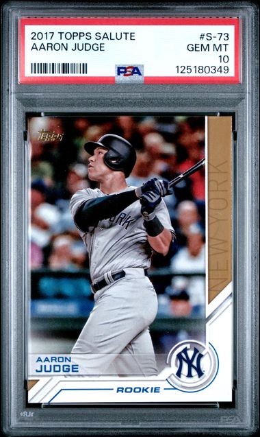 Graded 2017 Topps Salute Aaron Judge #S73 Rookie RC Baseball Card PSA 10 Gem Mint (ONLINE ORDER ONLY)