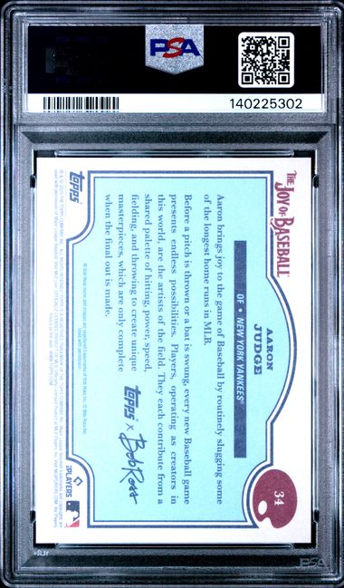 Graded 2025 Topps x Bob Ross Aaron Judge #34 Baseball Card PSA 10 Gem Mint