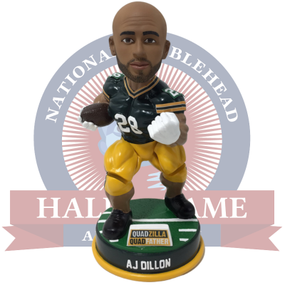 AJ Dillon Green Bay Bobblehead with Bobbling Quads (ONLINE ORDER ONLY)