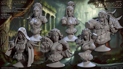 3D Printed Artisan Guild Veiled Sisterhood Bust Set 28mm 32mm (Online Only)