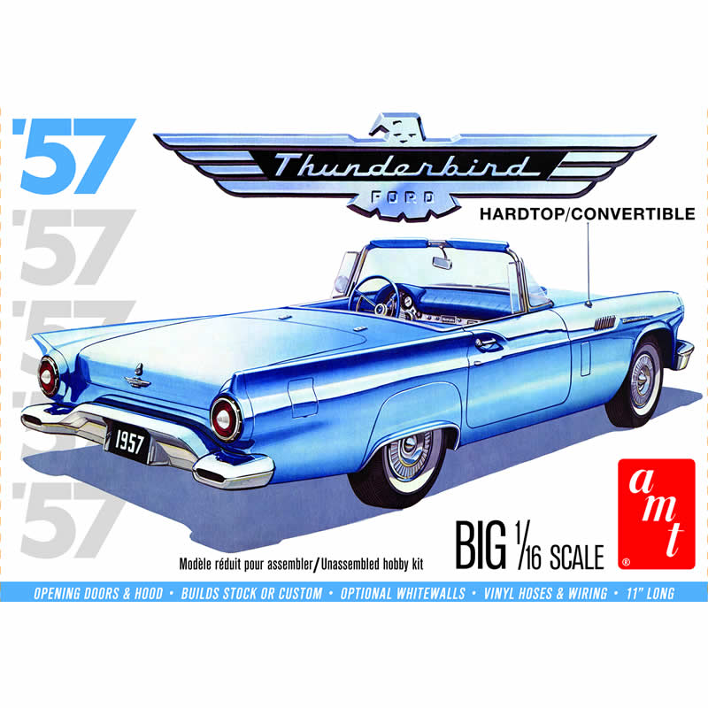 AMT120606 1957 Ford Thunderbird Hardtop/Convertible 1/16 Scale Plastic (ONLINE ORDER ONLY)