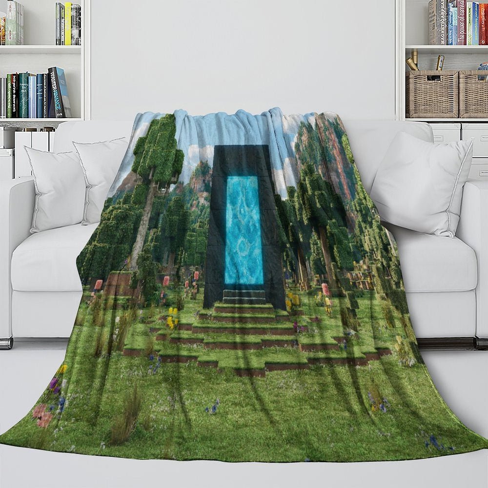 A Minecraft Movie Blanket Flannel Throw Room Decoration (ONLINE ORDER ONLY)