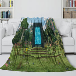 A Minecraft Movie Blanket Flannel Throw Room Decoration (ONLINE ORDER ONLY)