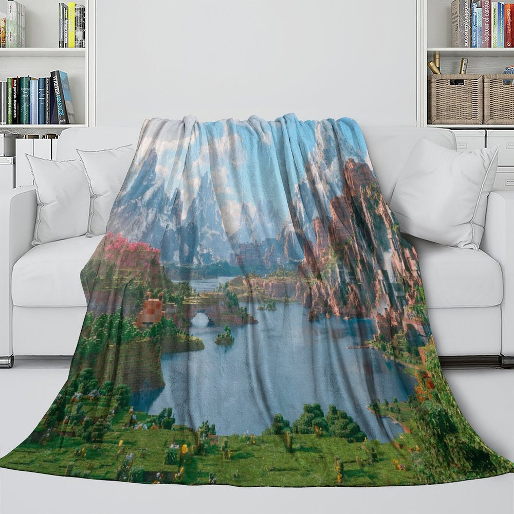 A Minecraft Movie Blanket Flannel Throw Room Decoration (ONLINE ORDER ONLY)