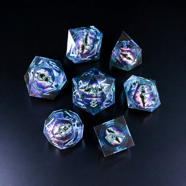 Enchanted Dragon (Blue) Liquid Core Dice Set (ONLINE ORDER ONLY)