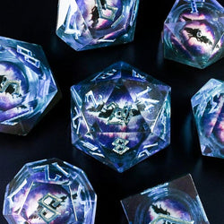 Enchanted Dragon (Blue) Liquid Core Dice Set (ONLINE ORDER ONLY)