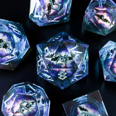 Enchanted Dragon (Blue) Liquid Core Dice Set (ONLINE ORDER ONLY)