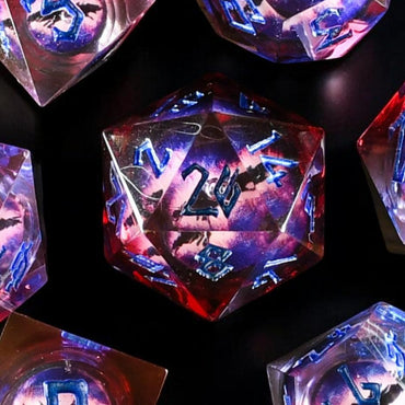 Enchanted Dragon (Red) Liquid Core Dice Set (ONLINE ORDER ONLY)