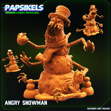 3D Printed Papsikels Angry Snowman 28mm 32mm (Online Only)