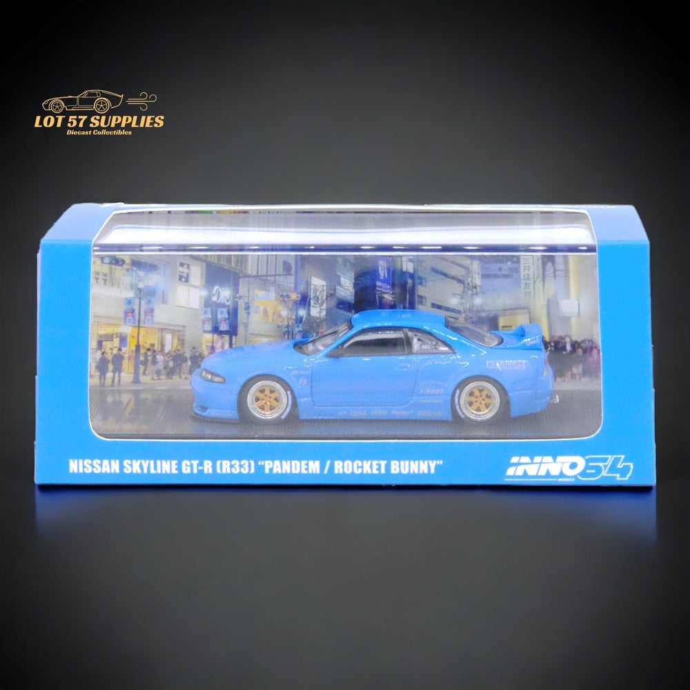 Inno64 Nissan Skyline GT-R R33 "Pandem / Rocket Bunny" Widebody in Blue 1:64 IN64-R33P-BLU (ONLINE ORDER ONLY)