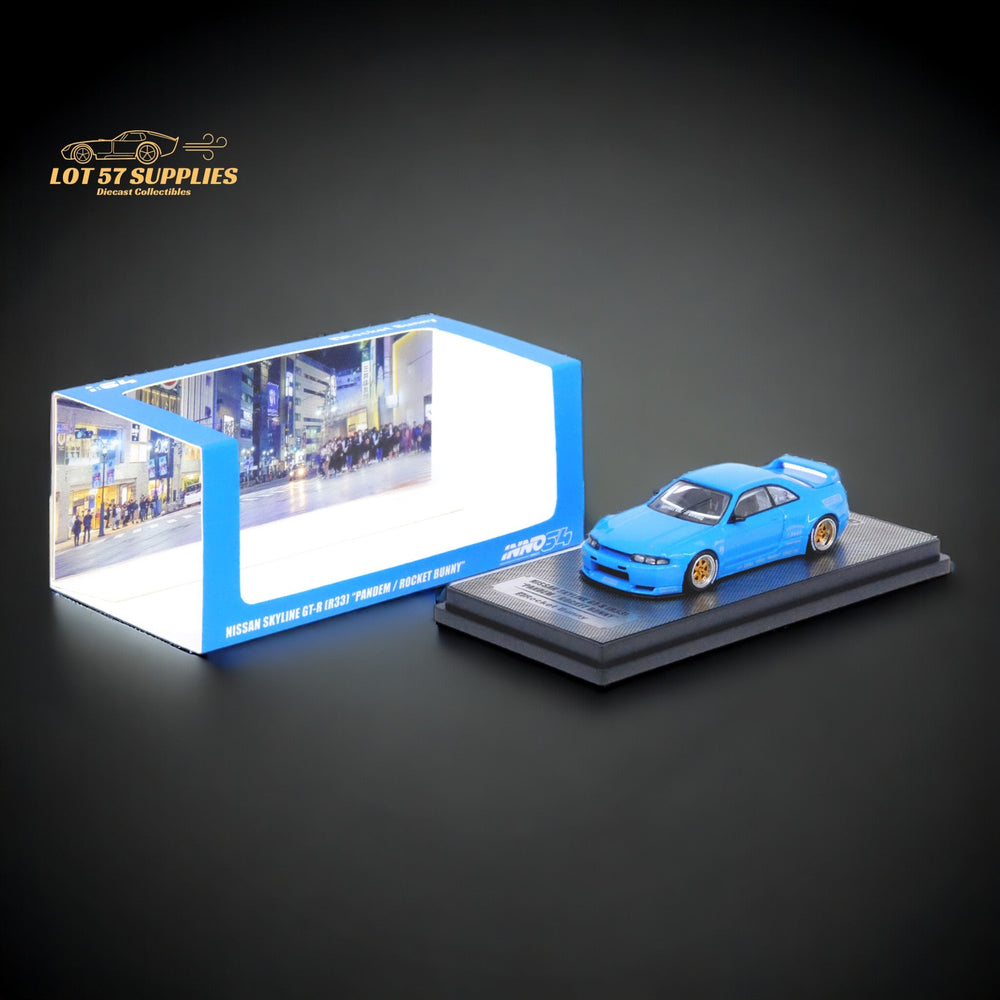 Inno64 Nissan Skyline GT-R R33 "Pandem / Rocket Bunny" Widebody in Blue 1:64 IN64-R33P-BLU (ONLINE ORDER ONLY)