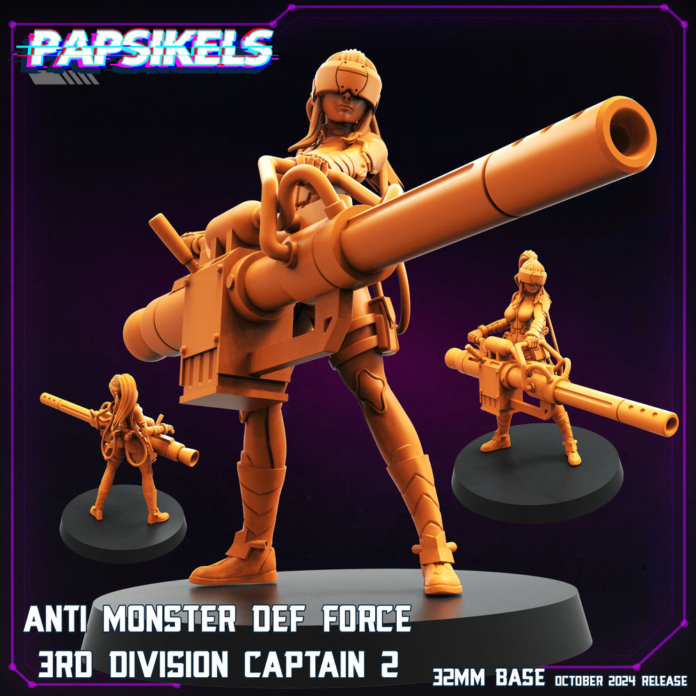 3D Printed Papsikels Anti Monster Defence Force 3rd Division Captain October 2024 Cyberpunk 28mm 32mm (Online Only)