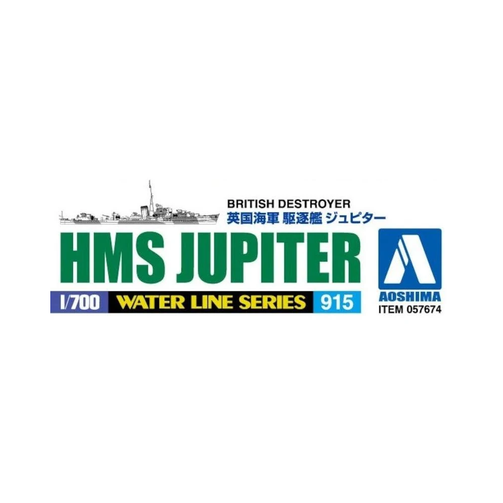 Aoshima: 1/700 HMS Jupiter (British Destroyer) Scale Model Kit #915 (ONLINE ORDER ONLY)